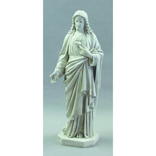 Sacred Heart of Jesus 49 inch statue, white finish