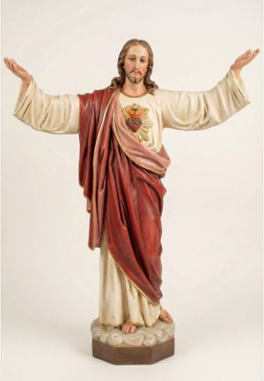 Sacred Heart Pleading 63 inch statue, color finish