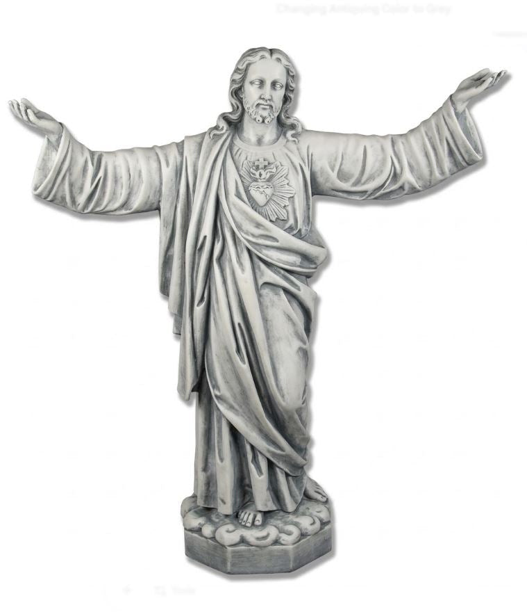Sacred Heart Pleading 63 inch statue, white finish