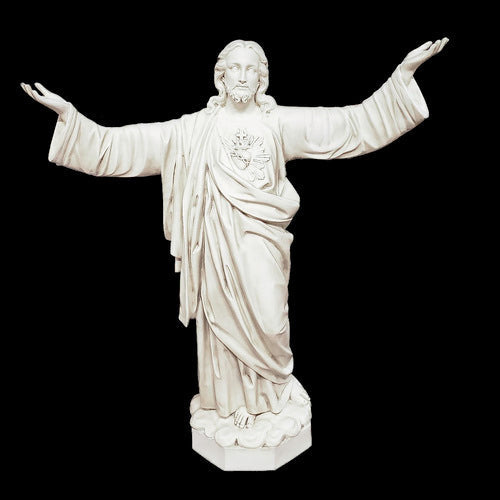 Sacred Heart Pleading 63 inch statue, white finish