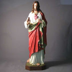 Sacred Heart with Hand Raised 52 inch statue, color finish