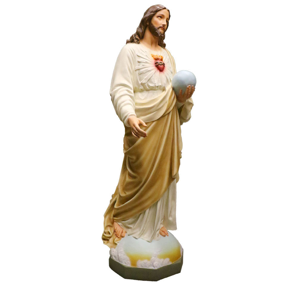 Sacred Heart to the World 62 inch statue, color finish