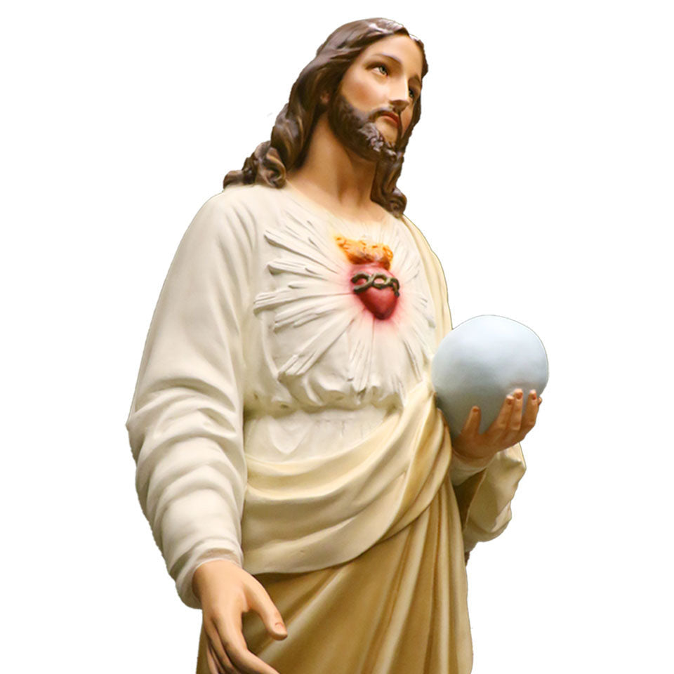 Sacred Heart to the World 62 inch statue, color finish