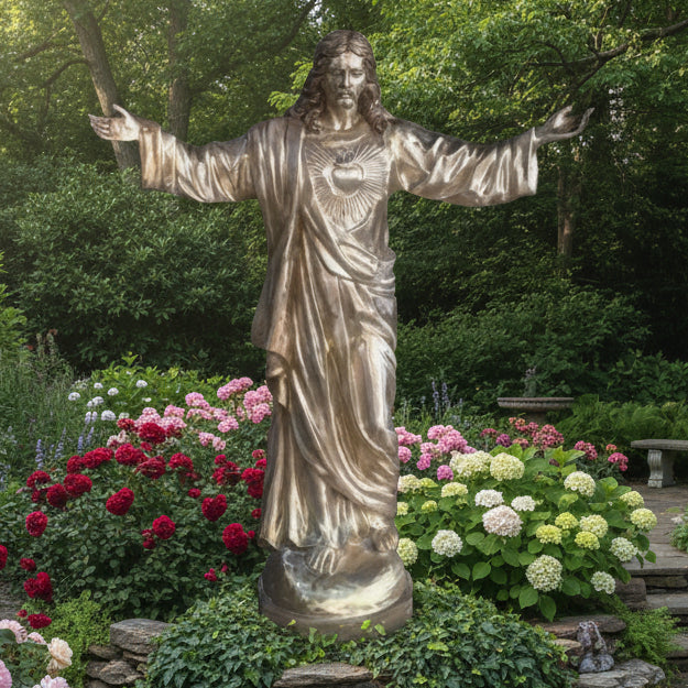 Bronze Statue of Sacred Heart of Jesus, Welcoming Christ