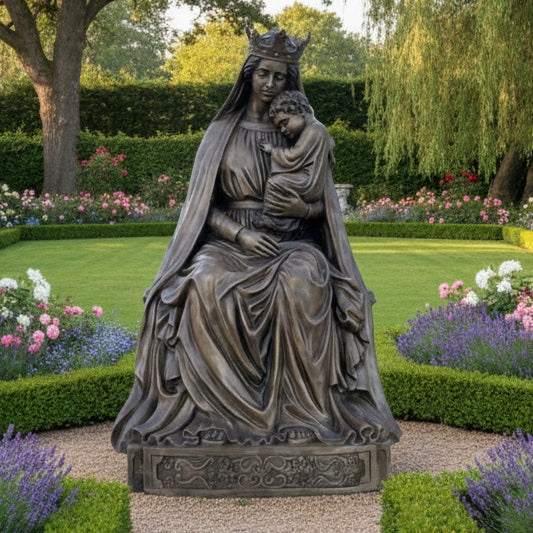 Bronze Statue of Mary with Child (Seat of Wisdom)