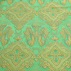 Silk damask Roman cope, green, fabric detail