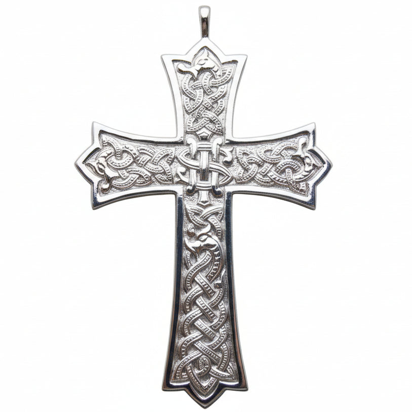 H-7615S Silver Plated IHS Bishops Pectoral Cross