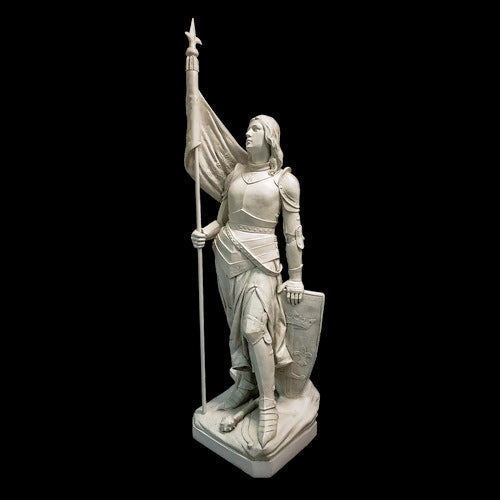 St. Joan of Arc statue, 93 inch, white fiberglass