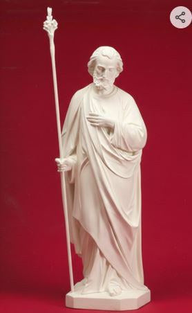 St. Joseph with Lily 60 inch statue, white finish