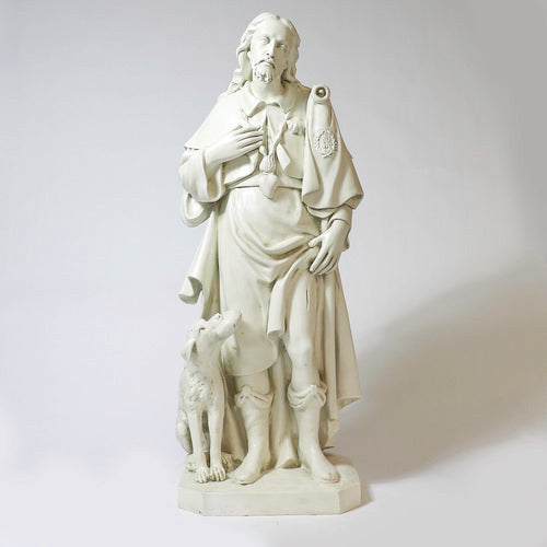 St. Roch statue, 48 inch, white fiberglass