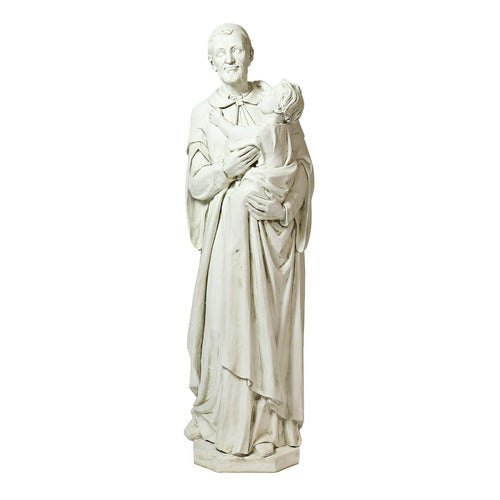 St. Vincent de Paul with Child 48 inch statue, white finish