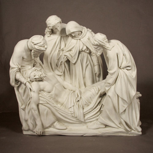 Station 14: Jesus Is Laid in the Tomb 41 inch statue, white finish