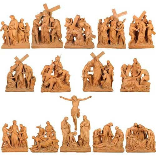 Stations of the Cross, Large 14-Piece Set, color finish