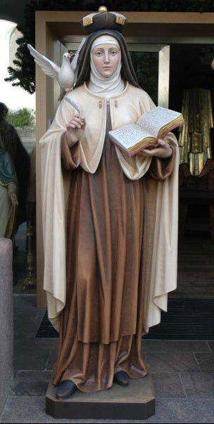 Wood Carved Statue of St. Theresa of Avila Fynders Keepers