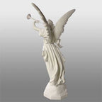 Trumpeting Angel, Left, 64 inch statue, white finish