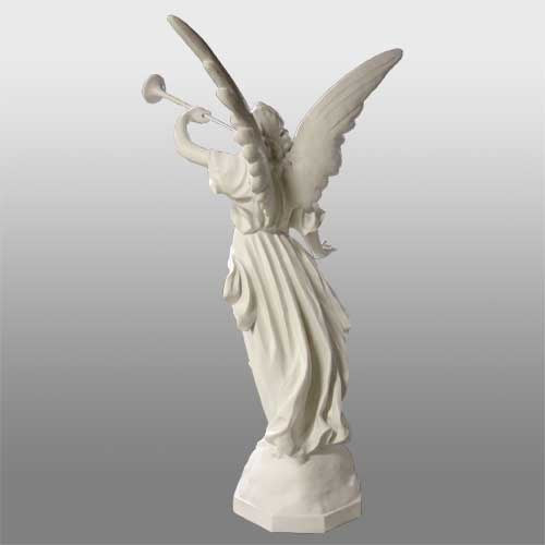 Trumpeting Angel, Left, 64 inch statue, white finish