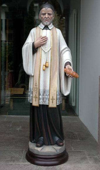 Wood Carved Statue of St. Vincent de Paul