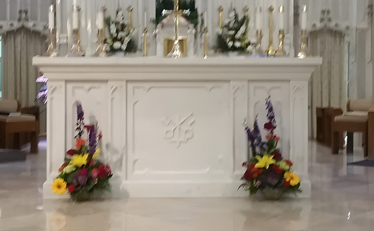Custom marble altar made for the Cathedral of St. Peter, Kansas City, Kansas